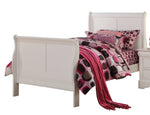 Louis Philippe III White Wood Full Sleigh Bed