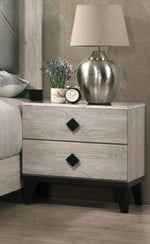 Kristine Cream Wood 2-Drawer Nightstand