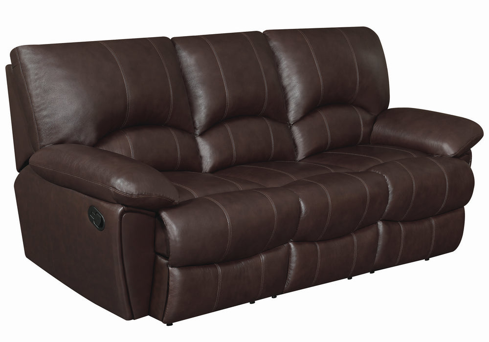 Clifford Chocolate Leather Manual Recliner Sofa