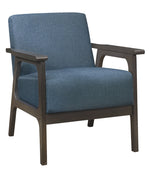 Ocala Blue Linen Like Fabric Accent Chair