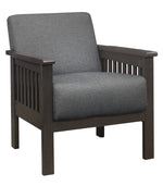 Lewiston Gray Linen Like Fabric Accent Chair