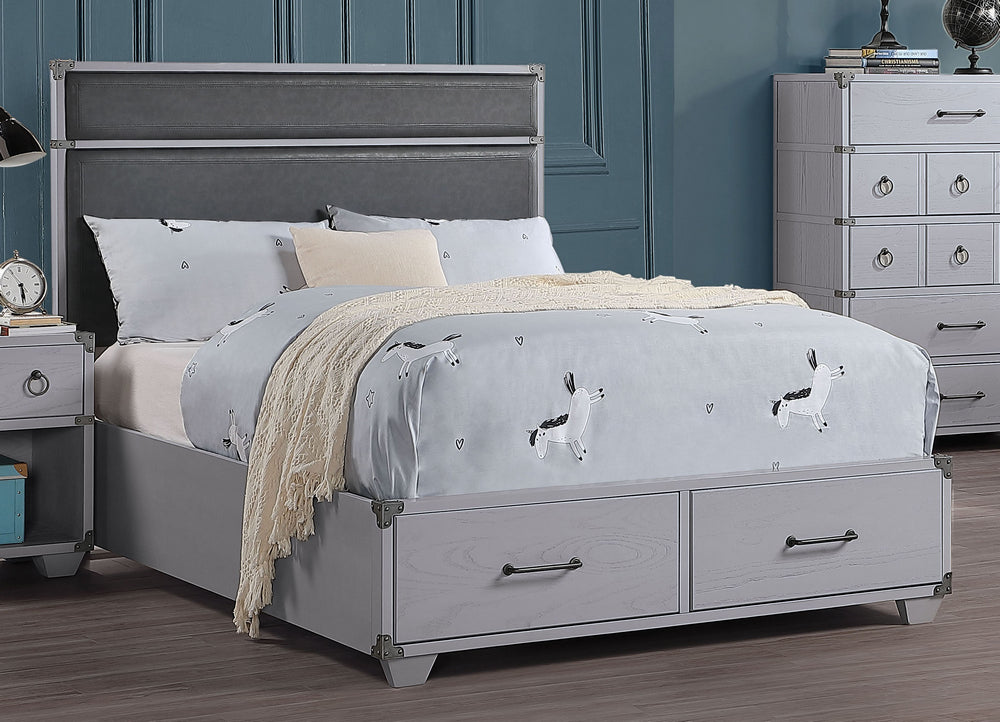 Orchest Gray PU Leather/Wood Twin Storage Bed