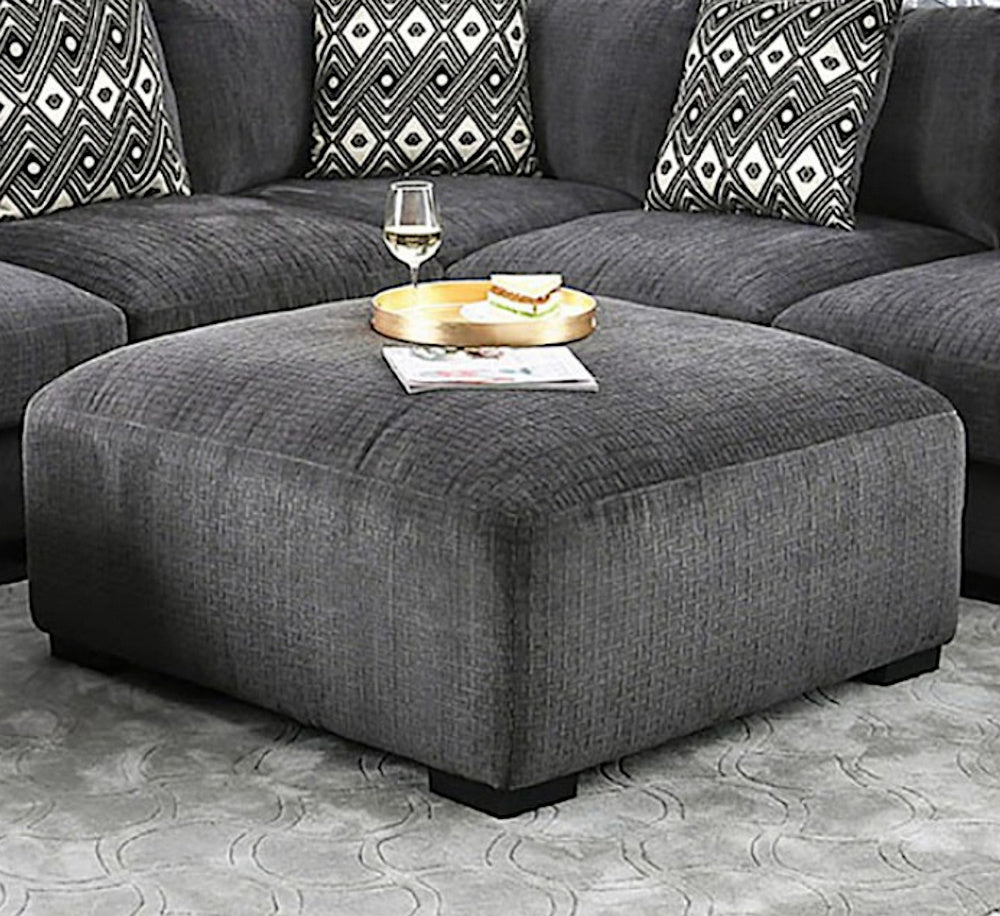 Kaylee Gray Fabric Ottoman