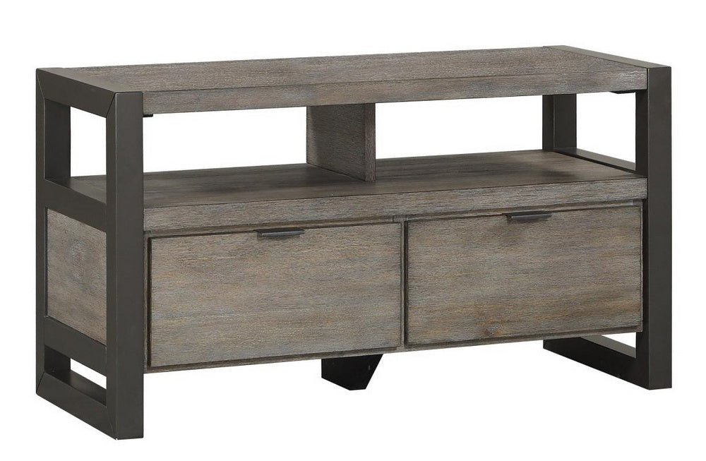 Prudhoe Brown Wood/Metal 2-Drawer TV Stand