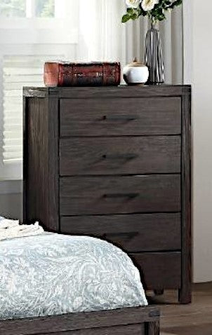 Hayley Dark Brown Wood 5-Drawer Chest