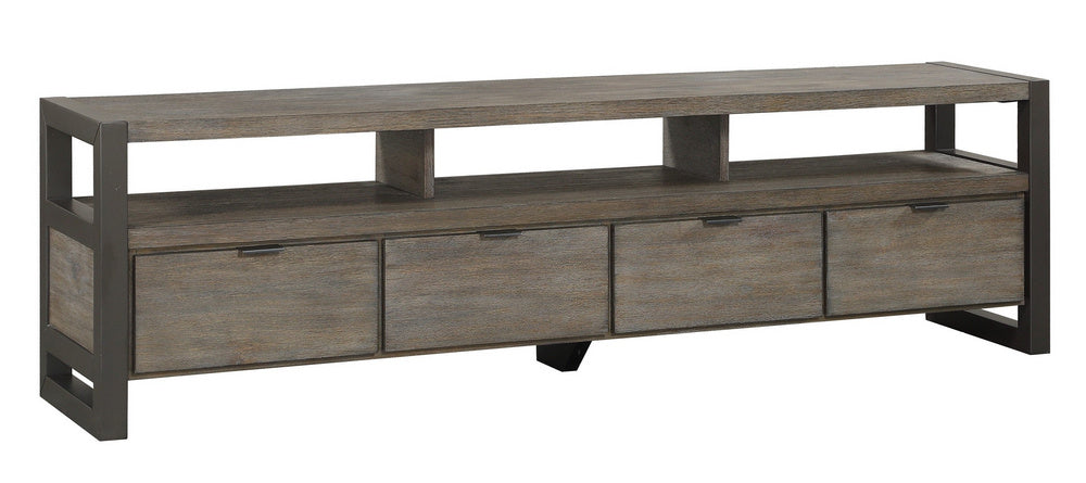 Prudhoe Brown Wood/Metal 4-Drawer TV Stand