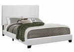 Mauve White Leatherette Upholstered Full Platform Bed