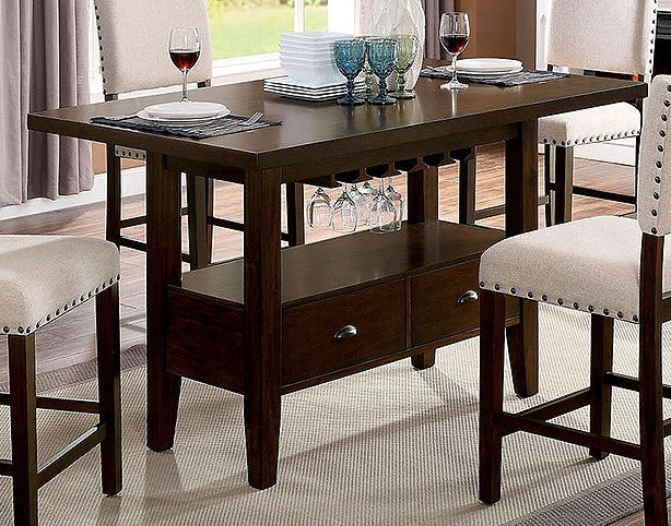 Lordello Brown Wood Counter Height Table