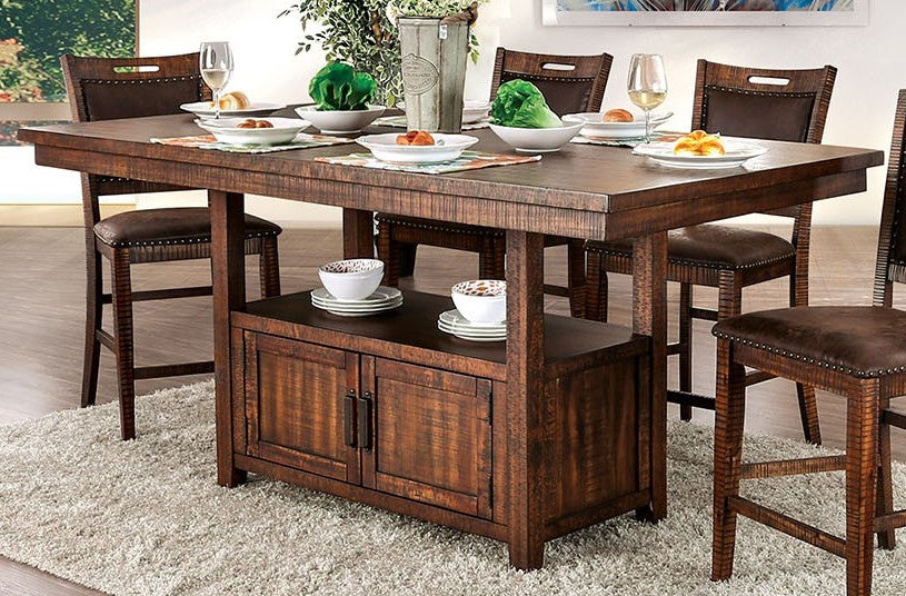 Wichita Light Walnut Wood Counter Height Table