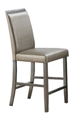 Zavala 2 Silver Faux Leather/Wood Counter Height Chairs