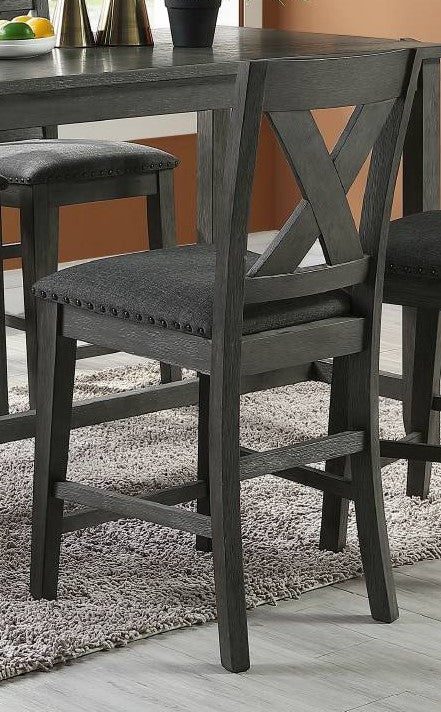 Tilda 2 Dark Brown Linen-Fabric/Wood Counter Hight Chairs