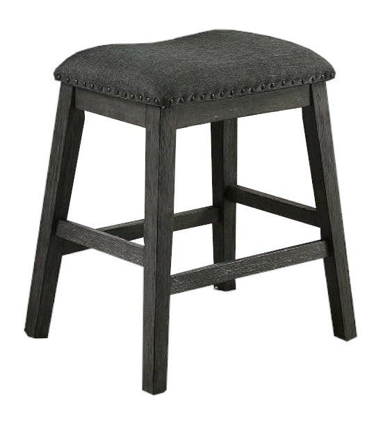 Tilda 2 Dark Brown Linen-Fabric/Wood Counter Hight Stools