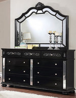 Azha Glam Black Wood 9-Drawer Dresser