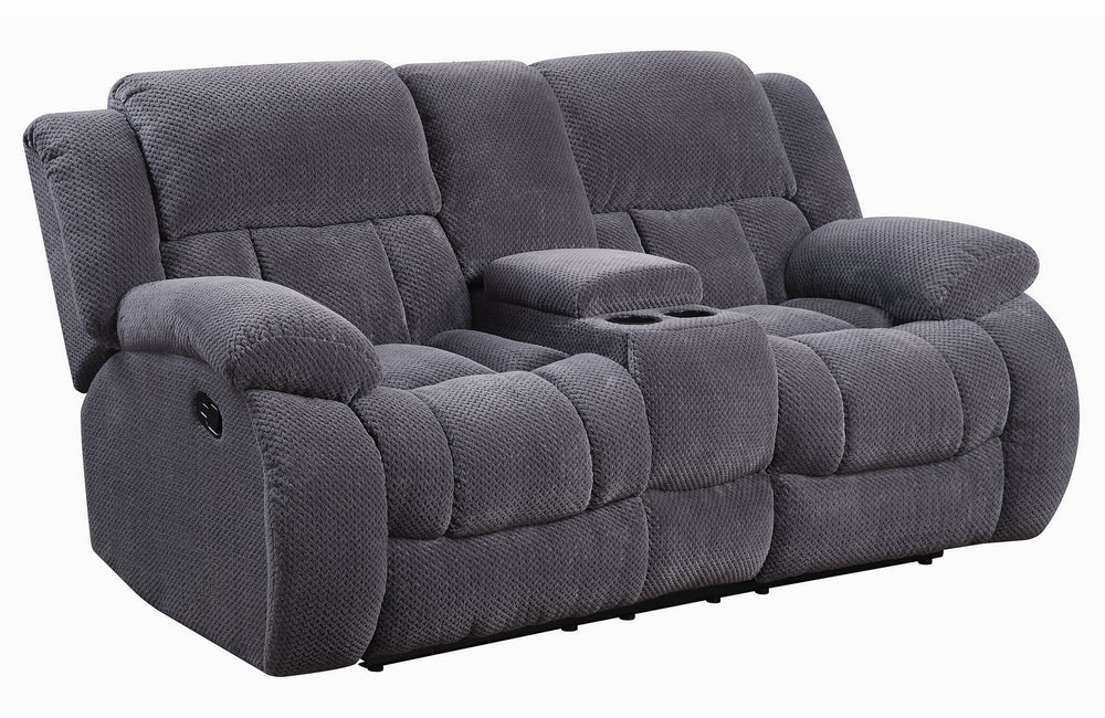 Weissman Charcoal Fleece Manual Recliner Loveseat