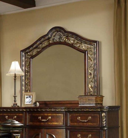 Dorada Antique Brass Cherry Wood Mirror