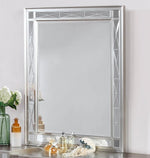 Leighton Metallic Mercury Wood Frame Vanity Mirror