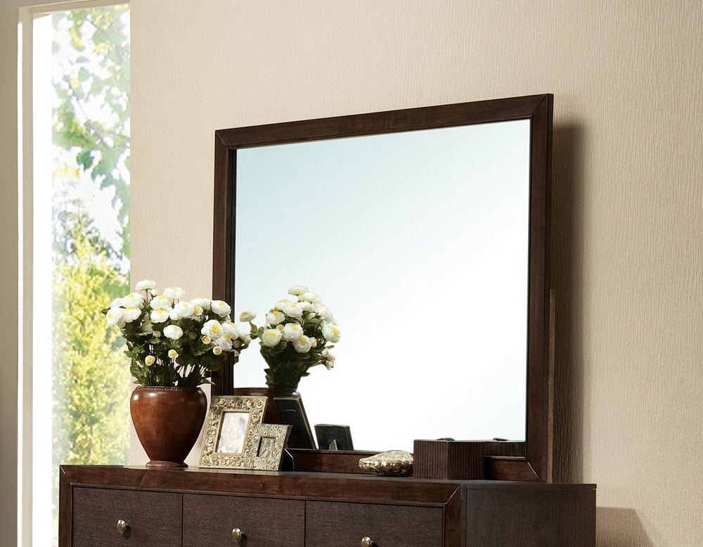 Madison II Espresso Wood Frame Dresser Mirror