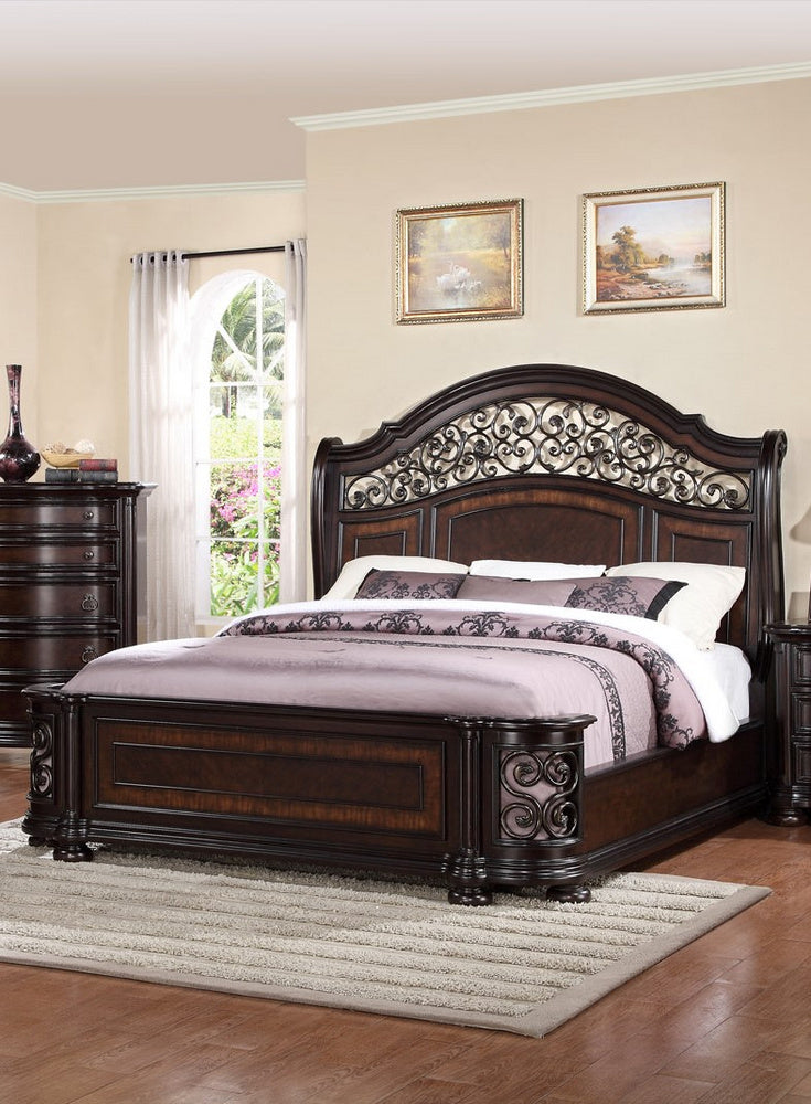 Allison Dark Brown King Bed (Oversized)