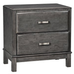 Caitbrook Gray Wood 2-Drawer Nightstand