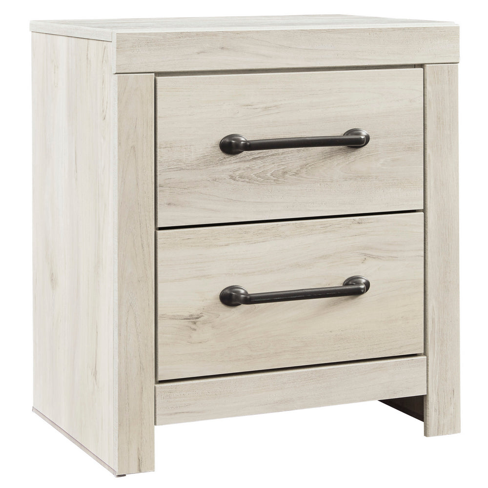 Cambeck Whitewash Wood 2-Drawer Nightstand