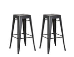 Clelia 2 Matte Black Metal Bar Stools