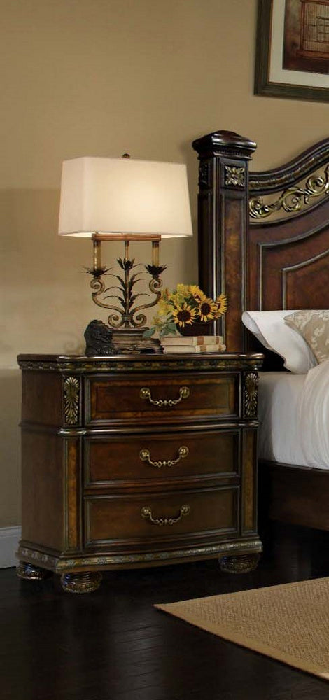 Dorada Antique Brass Cherry Nightstand