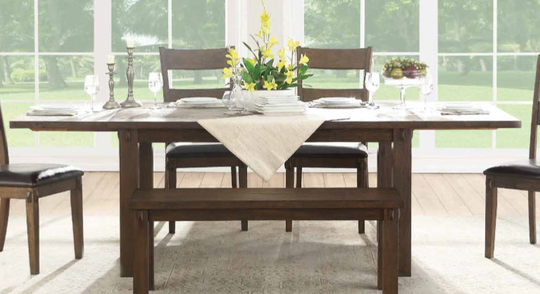 Nabirye Dark Oak Finish Wood Extendable Dining Table