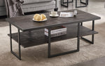 Tianna Brown Wood Coffee Table with Bottom Shelf