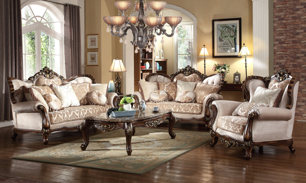 Leonora 3-Pc Beige Sofa Set (Oversized)