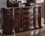 Sara Walnut Wood Dresser with Marble Top