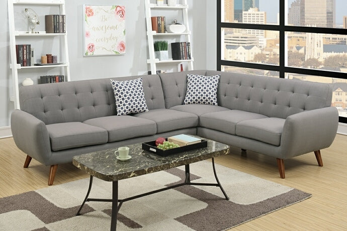 Ludovic Grey Polyfiber Sectional Sofa