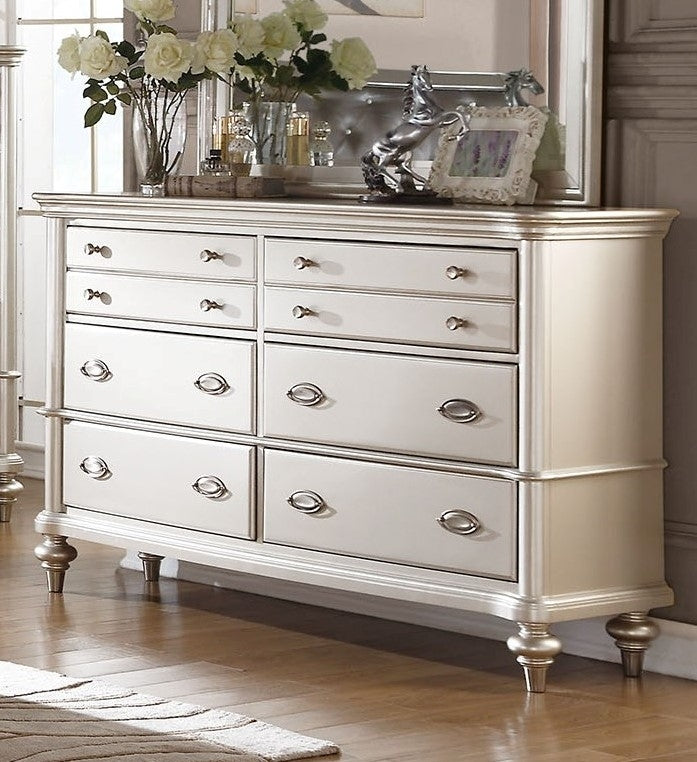 Liliana Antique Silver Wood 6-Drawer Dresser