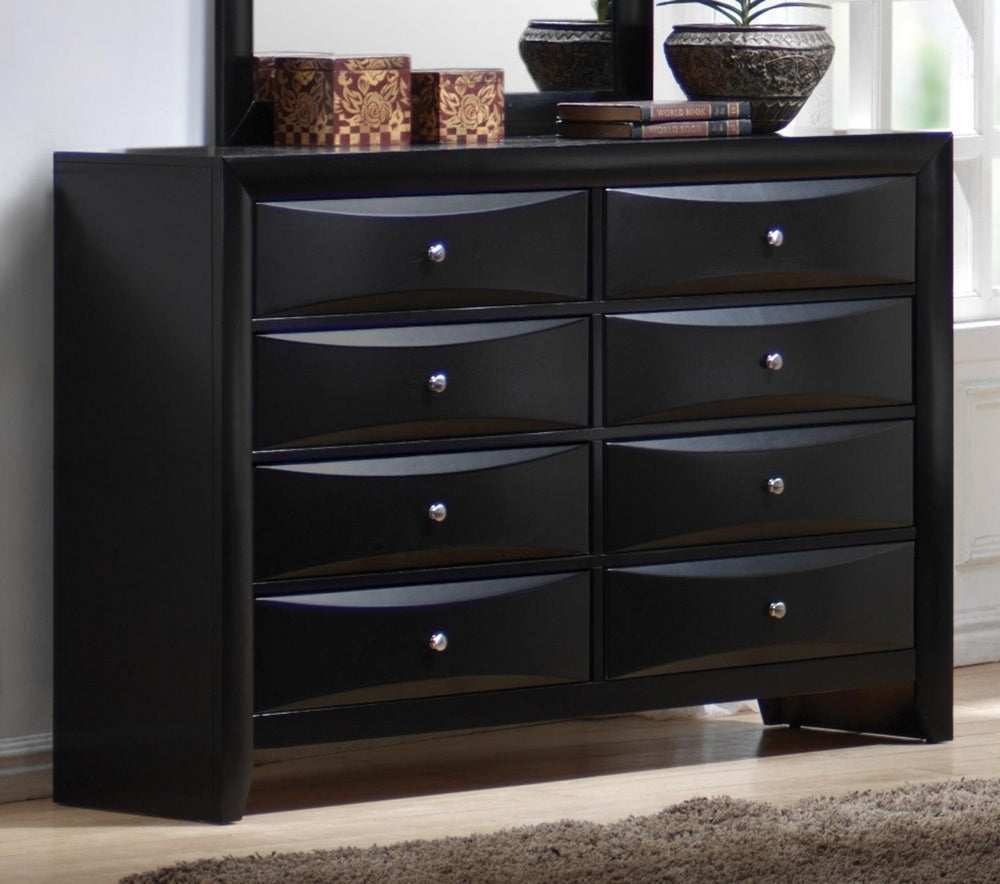 Briana Black Wood 8-Drawer Dresser