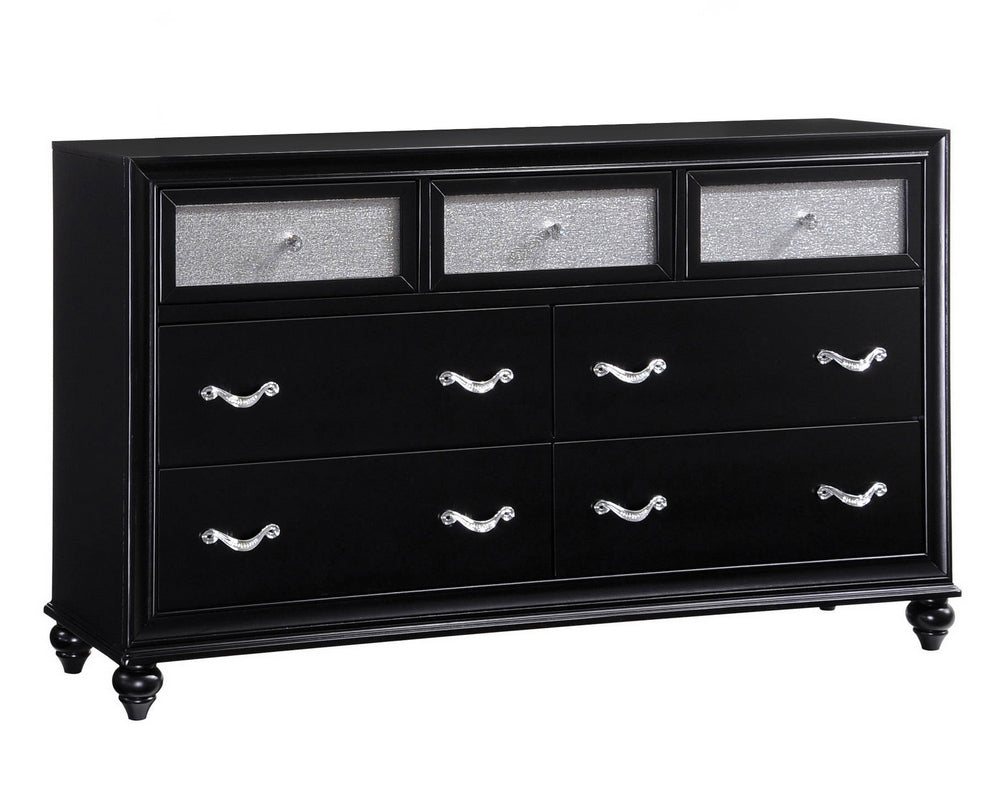 Barzini Black Wood 7-Drawer Dresser