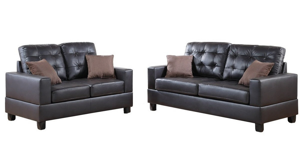 Narcisa 2-Pc Espresso Faux Leather Sofa Set