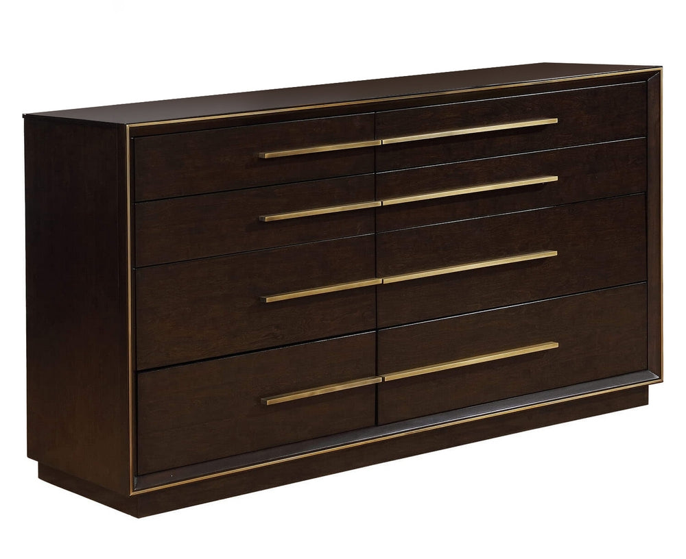 Luddington Smoked Peppercorn Wood 8-Drawer Dresser