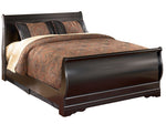 Huey Vineyard Black Wood Queen Sleigh Bed