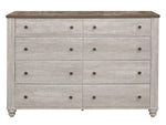 Nashville Antique White/Brown Wood 8-Drawer Dresser