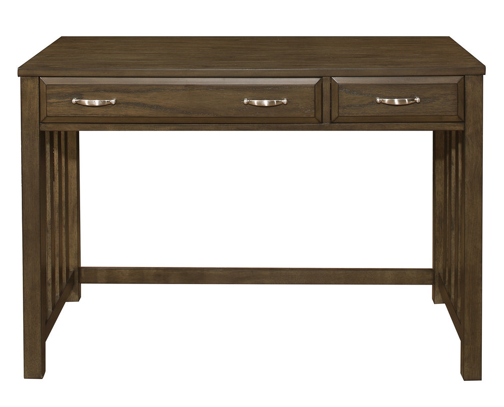 Blanche Brown Gray Wood 2-Drawer Desk