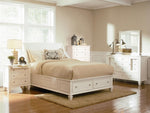 Sandy Beach 5-Pc White Wood Queen Sleigh Storage Bedroom Set