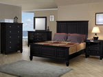 Sandy Beach 5-Pc Black Wood King Panel Bedroom Set