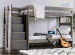 Ampelios Gray Pine Wood Twin/Twin Bunk Bed