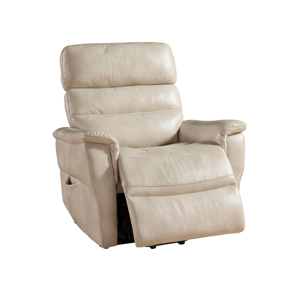 Avery Blanthe Cream Leather Gel Manual Recliner