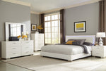 Felicity 5-Pc Glossy White LED Lighting Cal King Bedroom Set