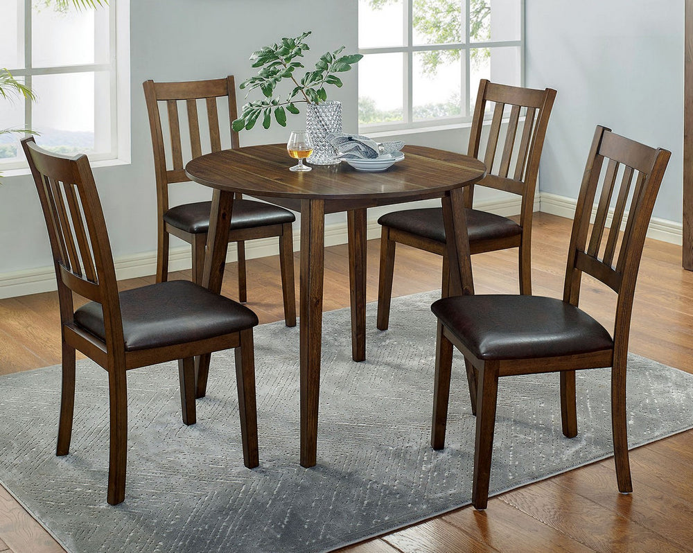 Blackwood 5-Pc Walnut/Brown Dining Table Set