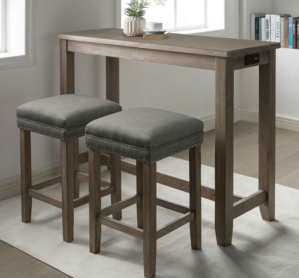 Caerleon 3-Pc Gray Counter Height Table Set