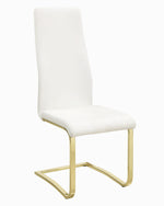 Chantar 4 White Leatherette/Brass Metal Side Chairs