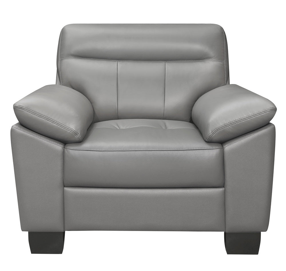 Denizen Modern Gray Leather Chair