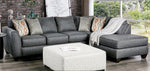 Earl 2-Pc Gray Chenille RAF Sectional Sofa