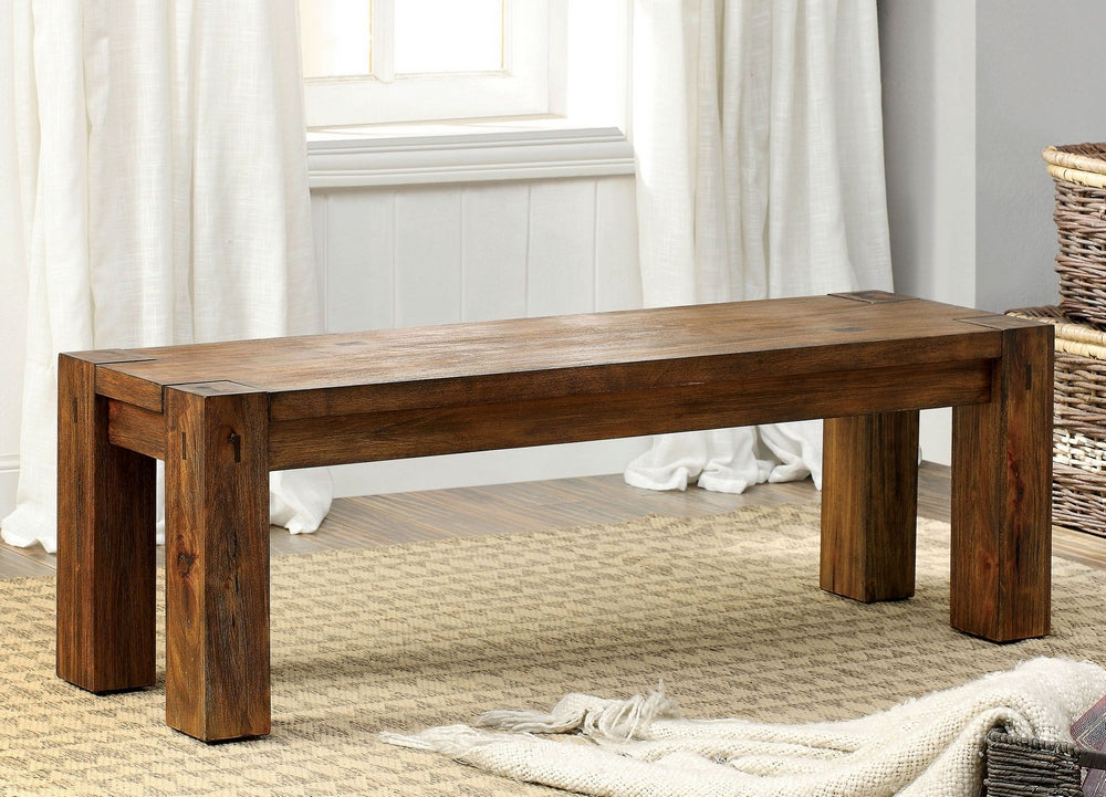 Frontier Dark Oak Wood Dining Bench